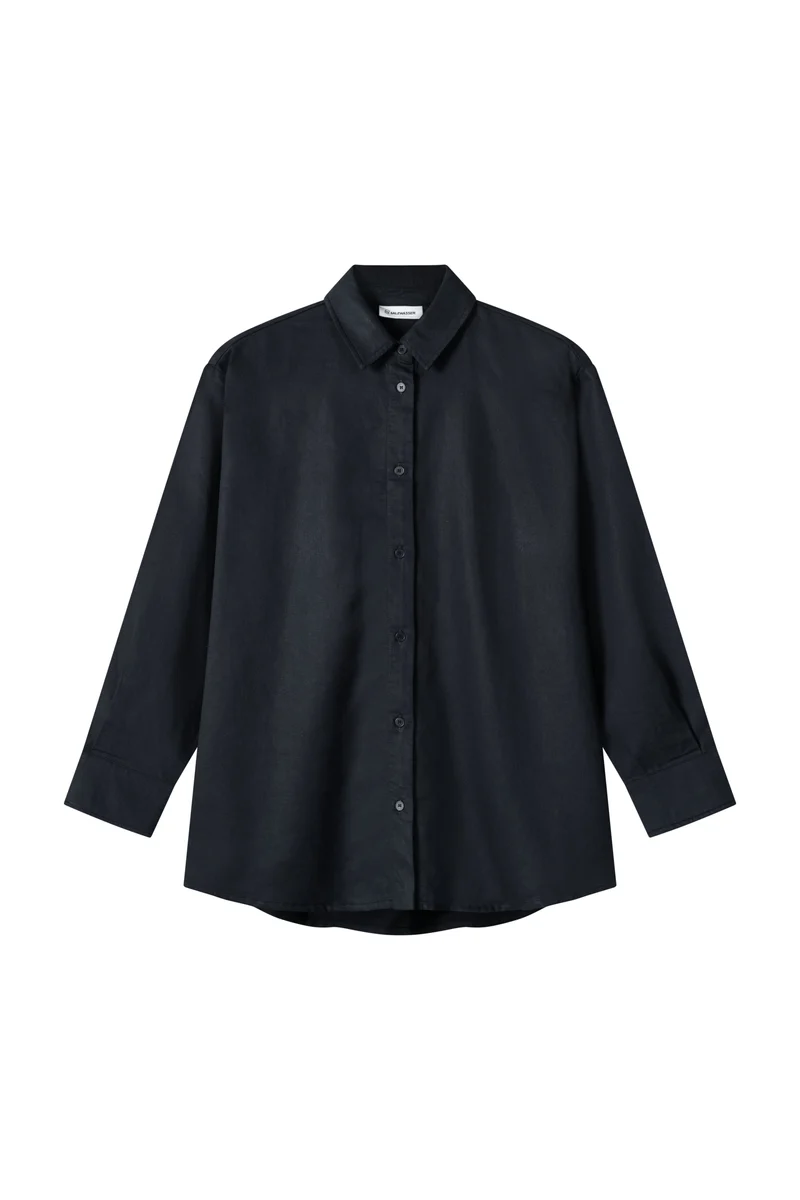 Dunkelblaues Hemd Brisa aus Leinen-Tencel von Salzwasser