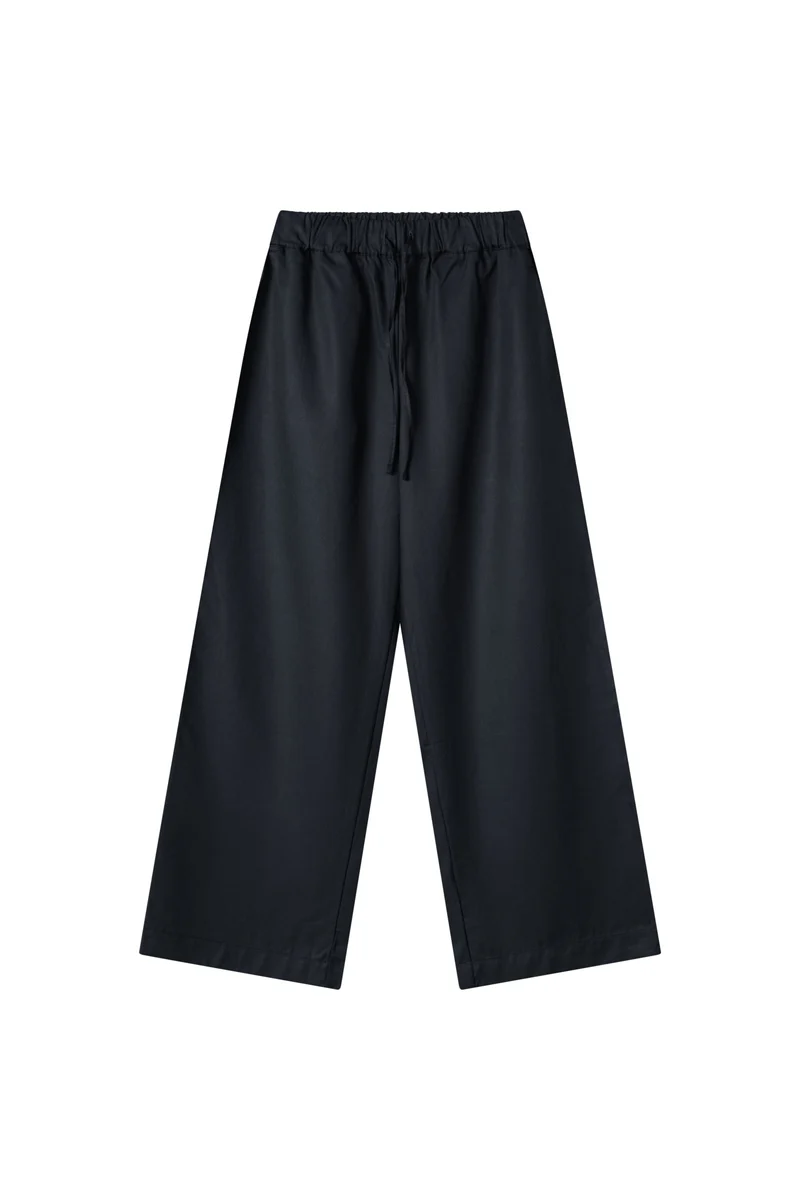 Dunkelblaue Hosen Alba aus Leinen-Tencel von Salzwasser