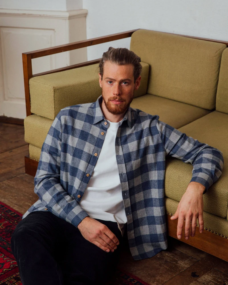 Karriertes Flannelhemd aus 100% Bio-Baumwolle von Matona