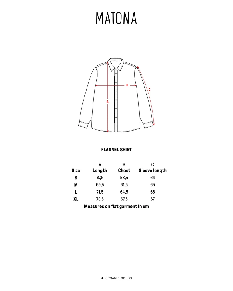 Karriertes Flannelhemd aus 100% Bio-Baumwolle von Matona