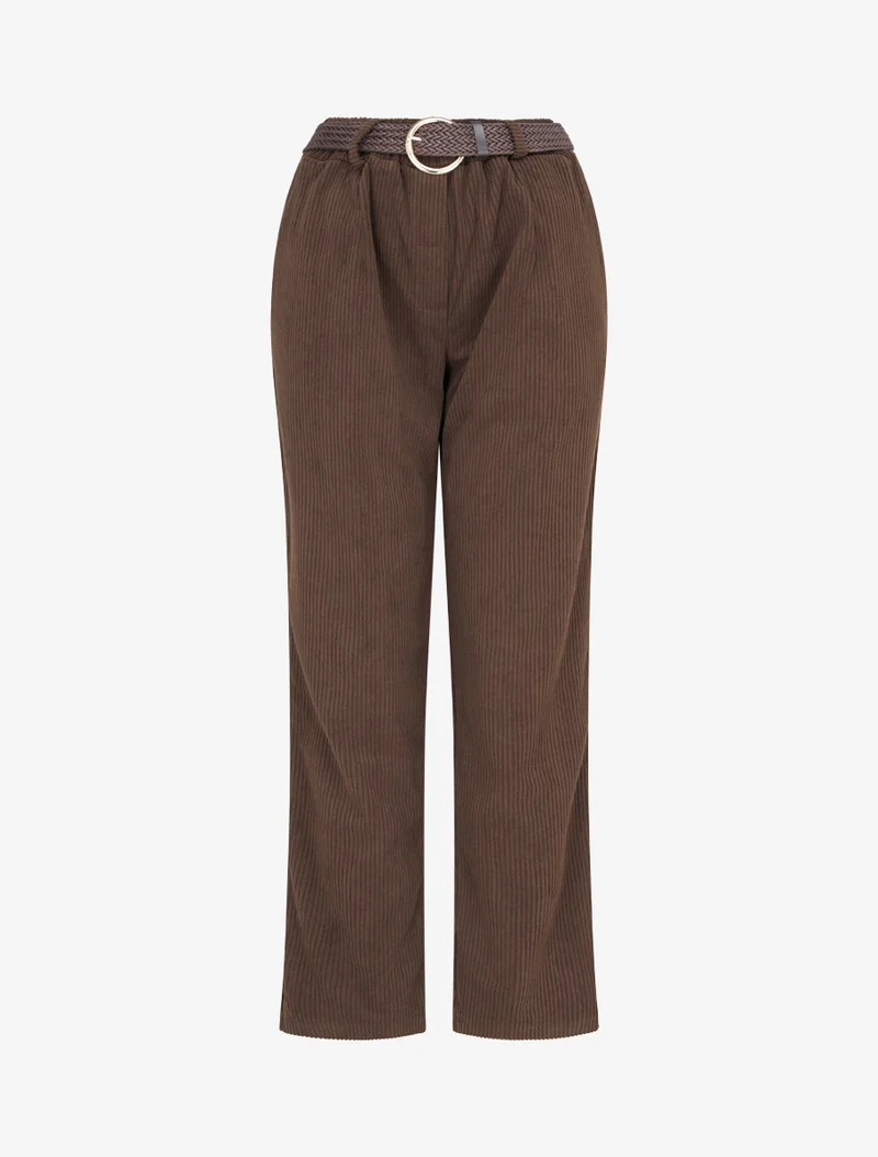 Gerade geschnittene Cordhose - Braun