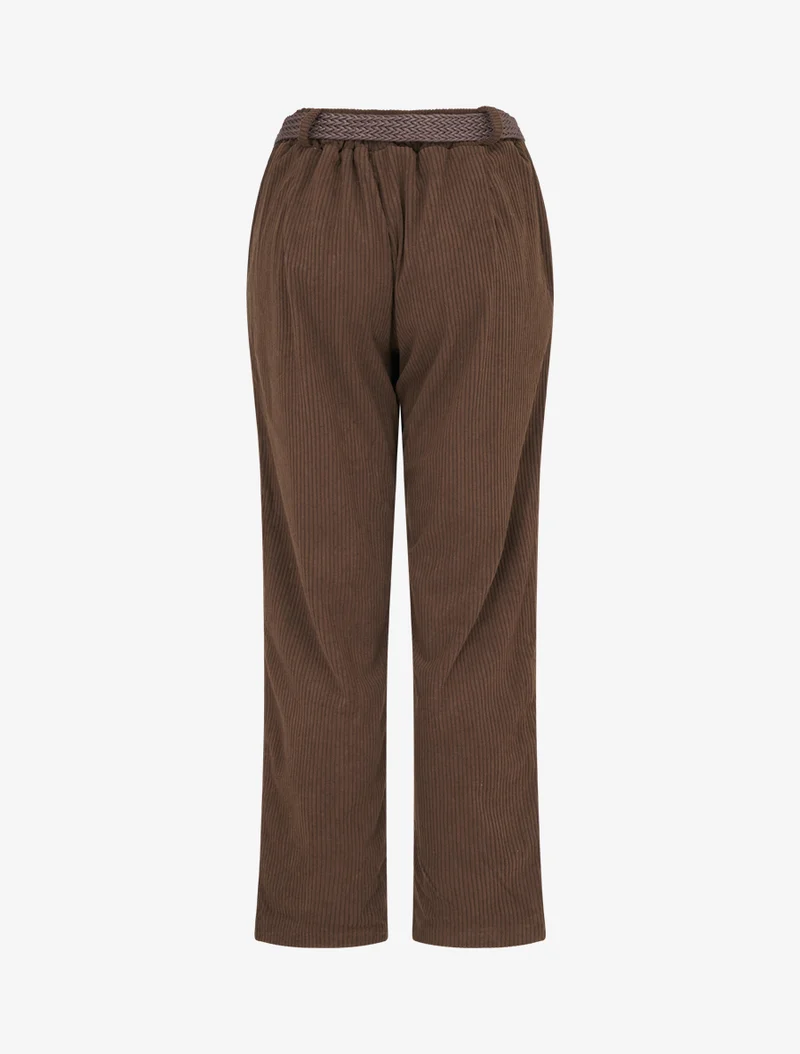 Gerade geschnittene Cordhose - Braun