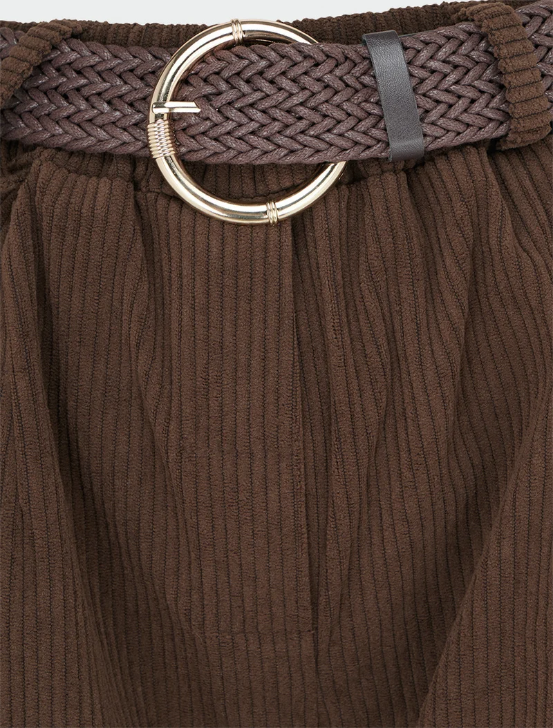 Gerade geschnittene Cordhose - Braun