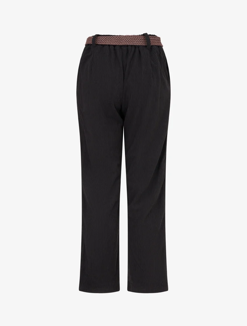 Gerade geschnittene Cordhose - Schwarz