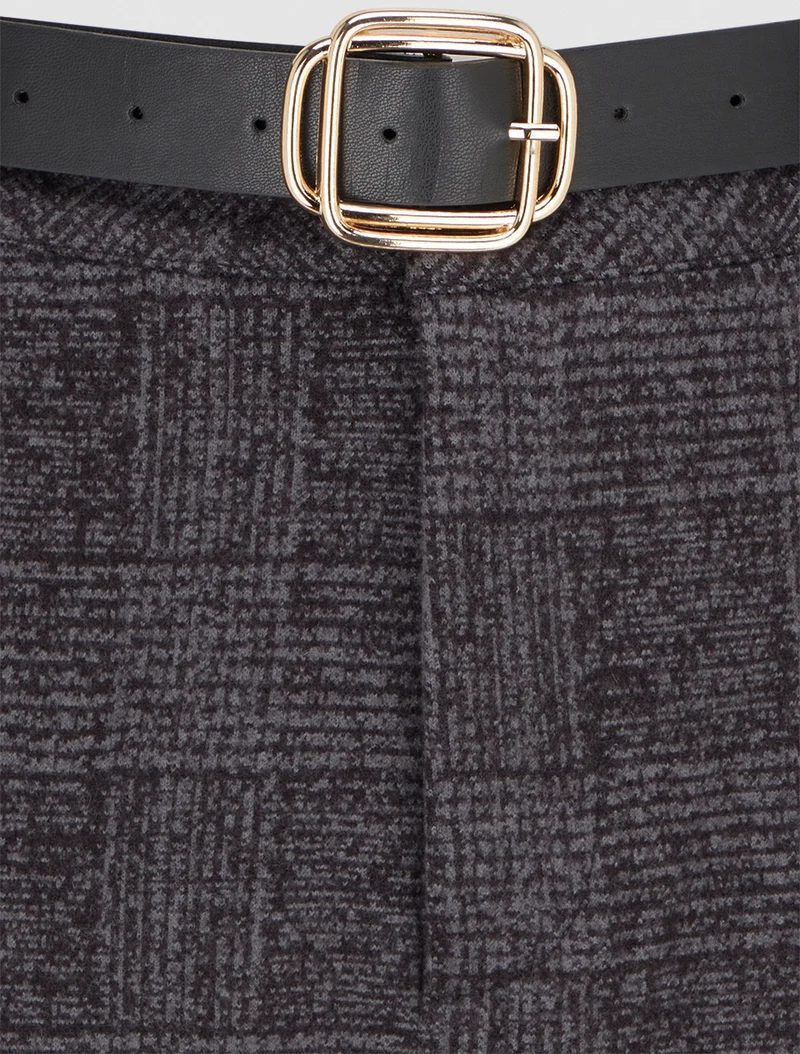 Umschlagshorts mit Tartan-Muster - Grau