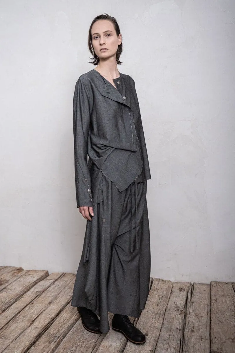 eigensinnig wien | Jelinek | Asymmetrische, weite Damenbluse in grau