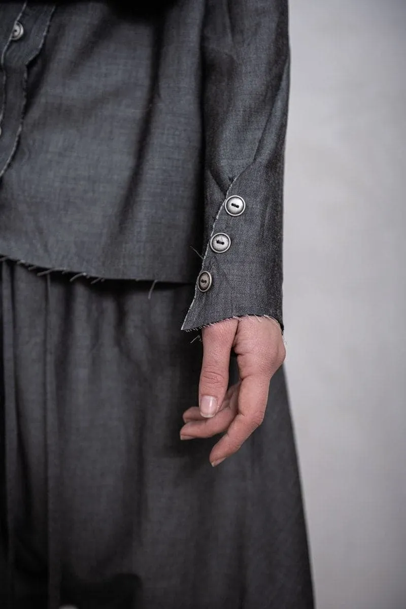 eigensinnig wien | Jelinek | Asymmetrische, weite Damenbluse in grau