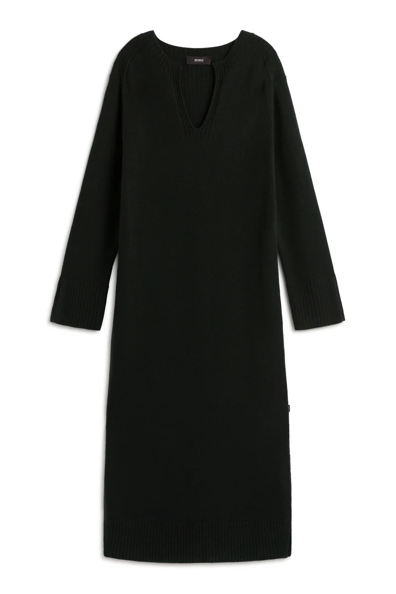 Strickkleid aus 100% recycleter Wolle von ECOALF in schwarz