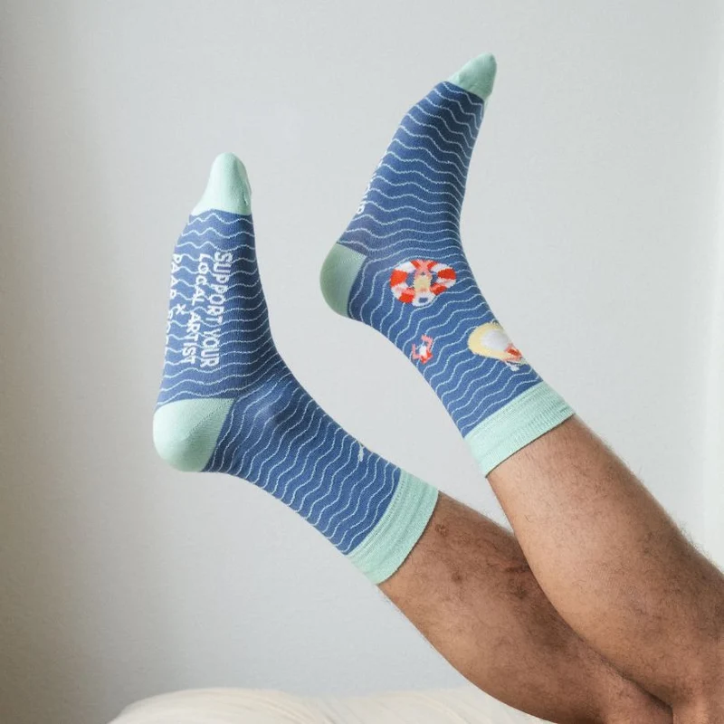 Blaue Socken BÖÖTLE aus Bio-Baumwolle von Paar Socks