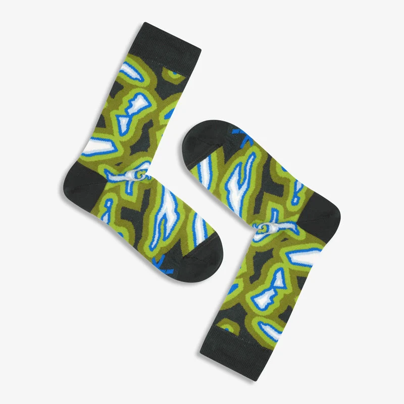 Grüne Socken SWISS LAKES aus Bio-Baumwolle von Paar Socks