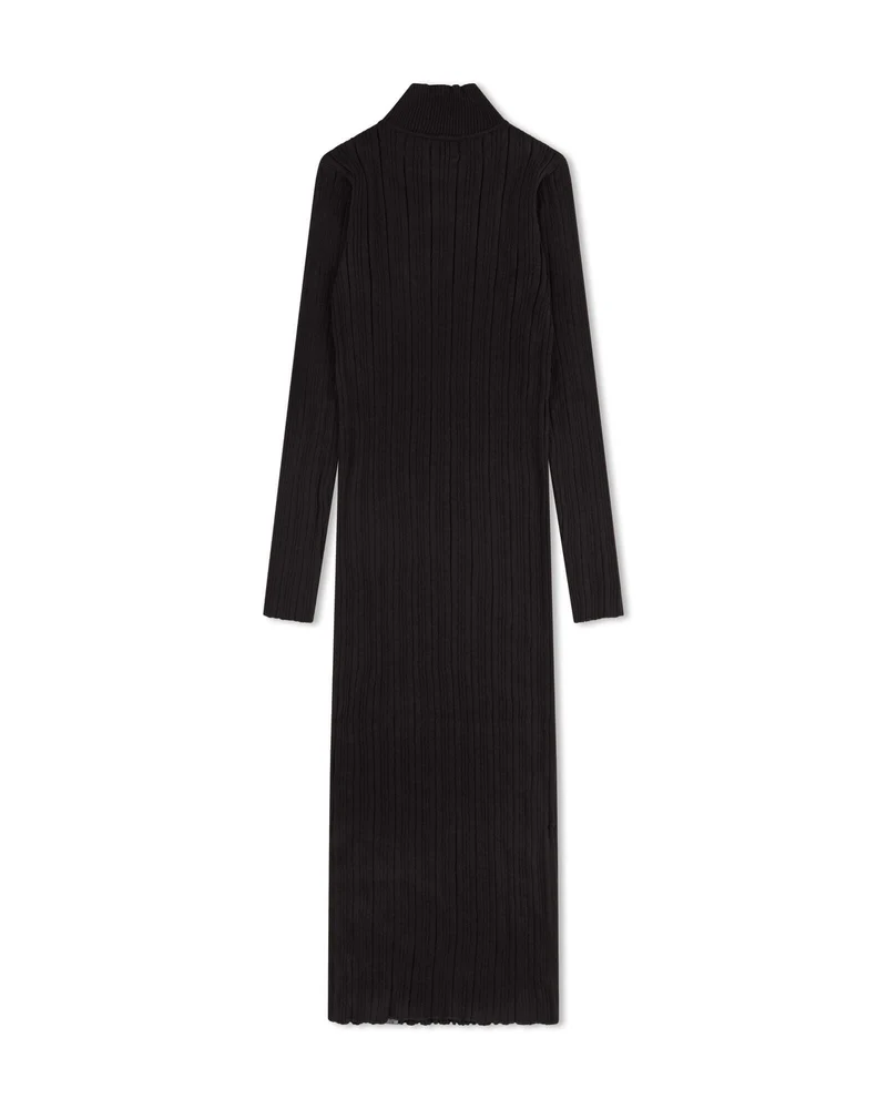 Schwarzes Strickkleid onyx aus 100% Bio-Baumwolle von Matona