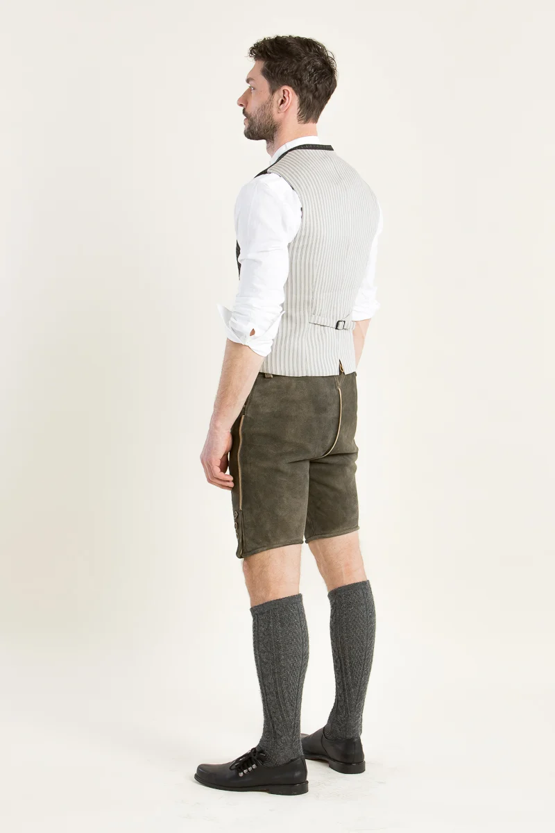 Kurze Ledergott Lederhose Leo antikbraun