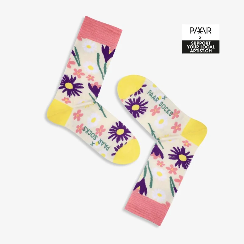 Bunte Socken BLUMENWIESE aus Bio-Baumwolle von Paar Socks