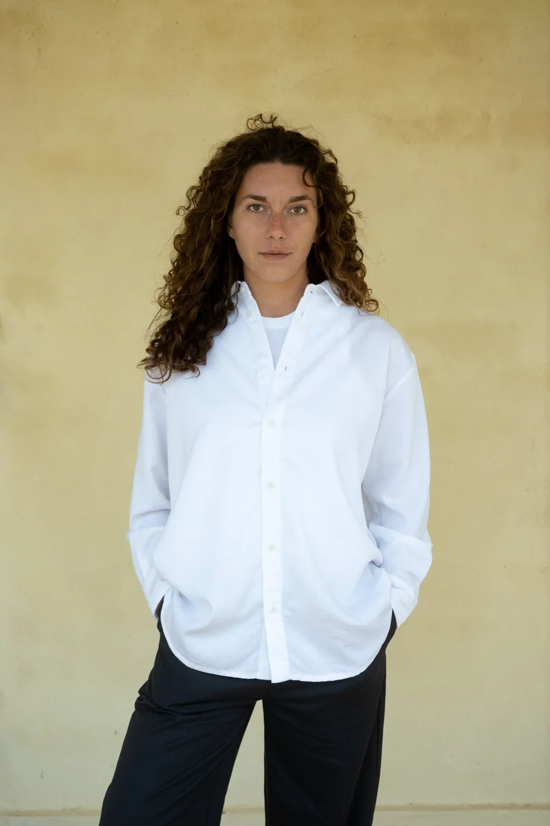 Weisses Hemd Brisa aus Leinen-Tencel von Salzwasser