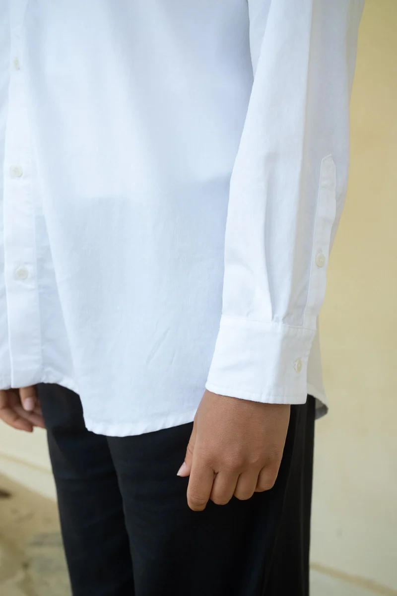 Weisses Hemd Brisa aus Leinen-Tencel von Salzwasser