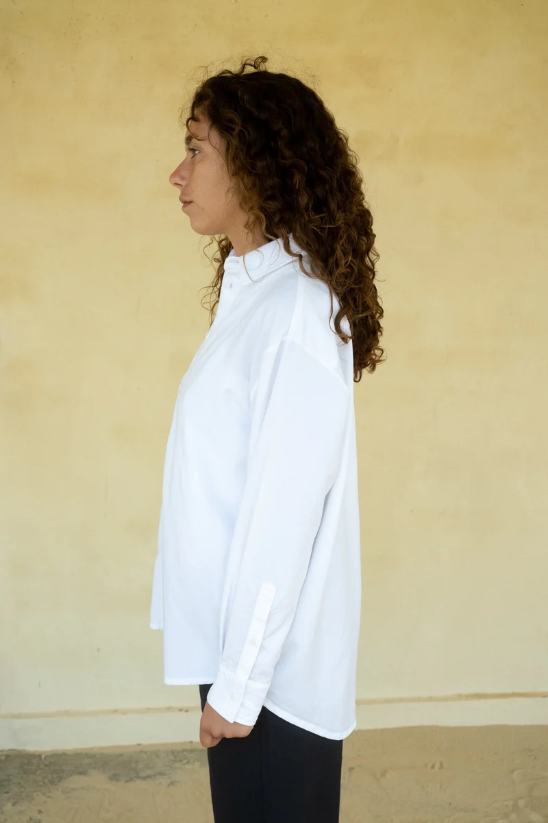 Weisses Hemd Brisa aus Leinen-Tencel von Salzwasser