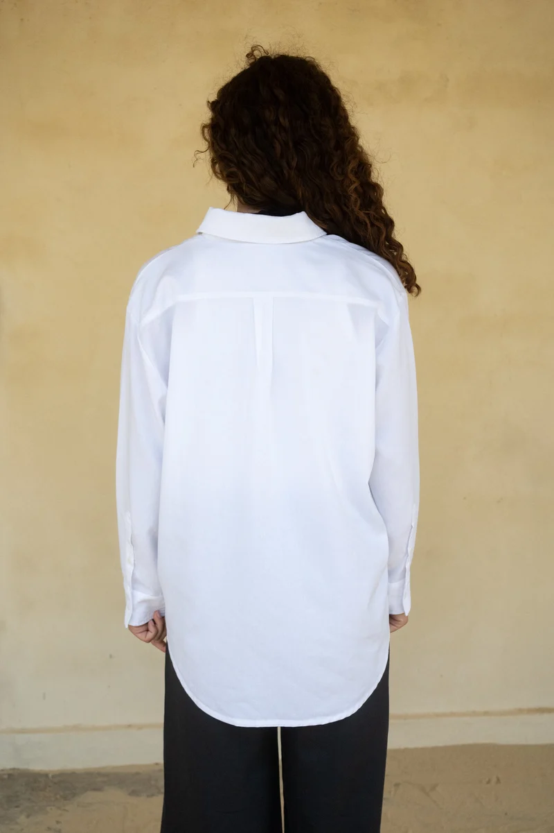 Weisses Hemd Brisa aus Leinen-Tencel von Salzwasser