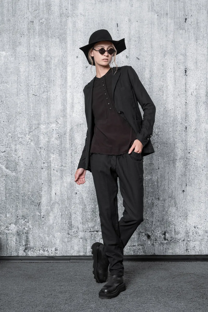 eigensinnig wien | Kierkegaard | Schwarze Chino Hose für Damen aus feinster Baumwolle