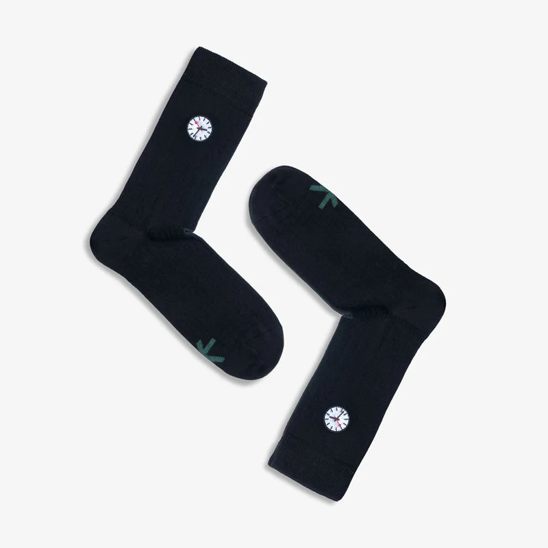 Schwarze Socken ON TIME aus Bio-Baumwolle von Paar Socks