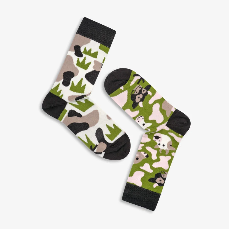 Grüne Socken SWISS COWS aus Bio-Baumwolle von Paar Socks
