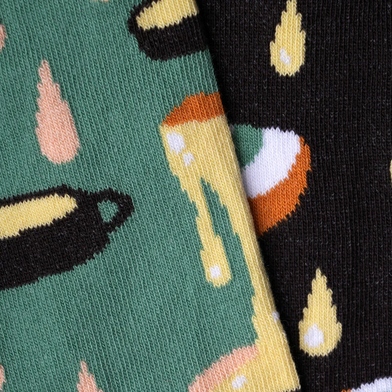 Bunte Socken KÄSEFONDUE aus Bio-Baumwolle von Paar Socks