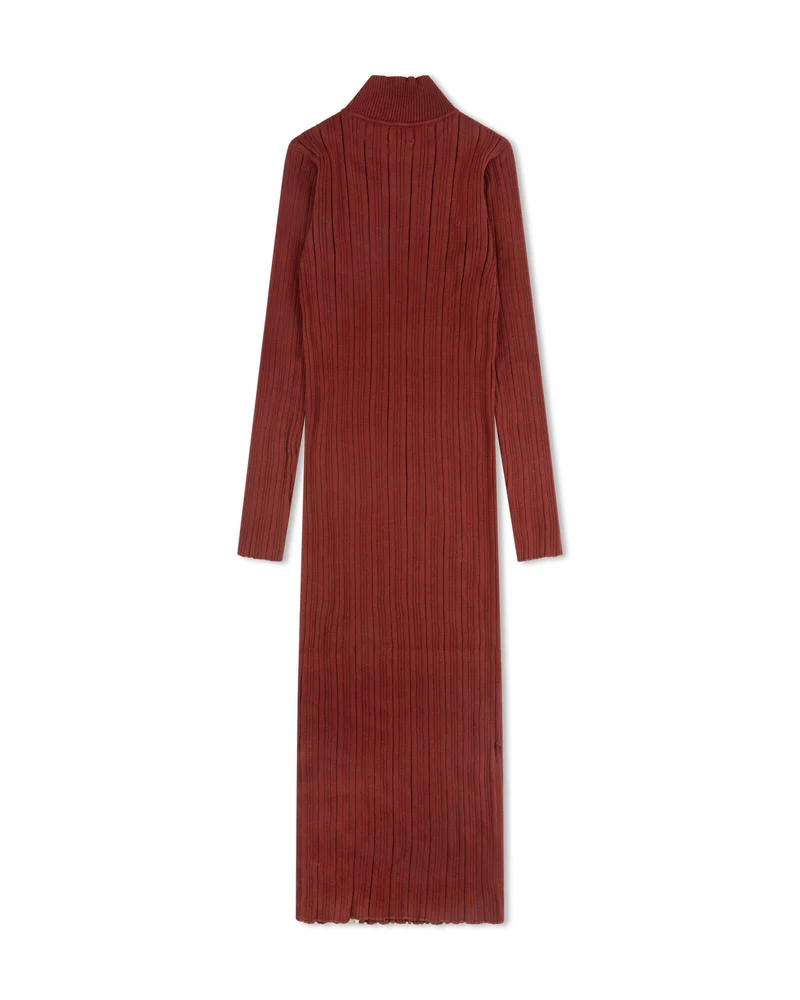 Rotes Strickkleid maroon aus 100% Bio-Baumwolle von Matona