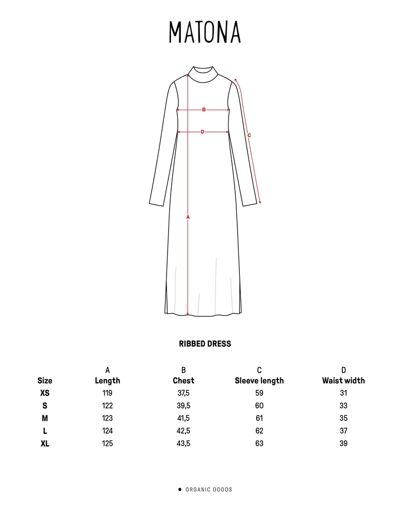 Rotes Strickkleid maroon aus 100% Bio-Baumwolle von Matona