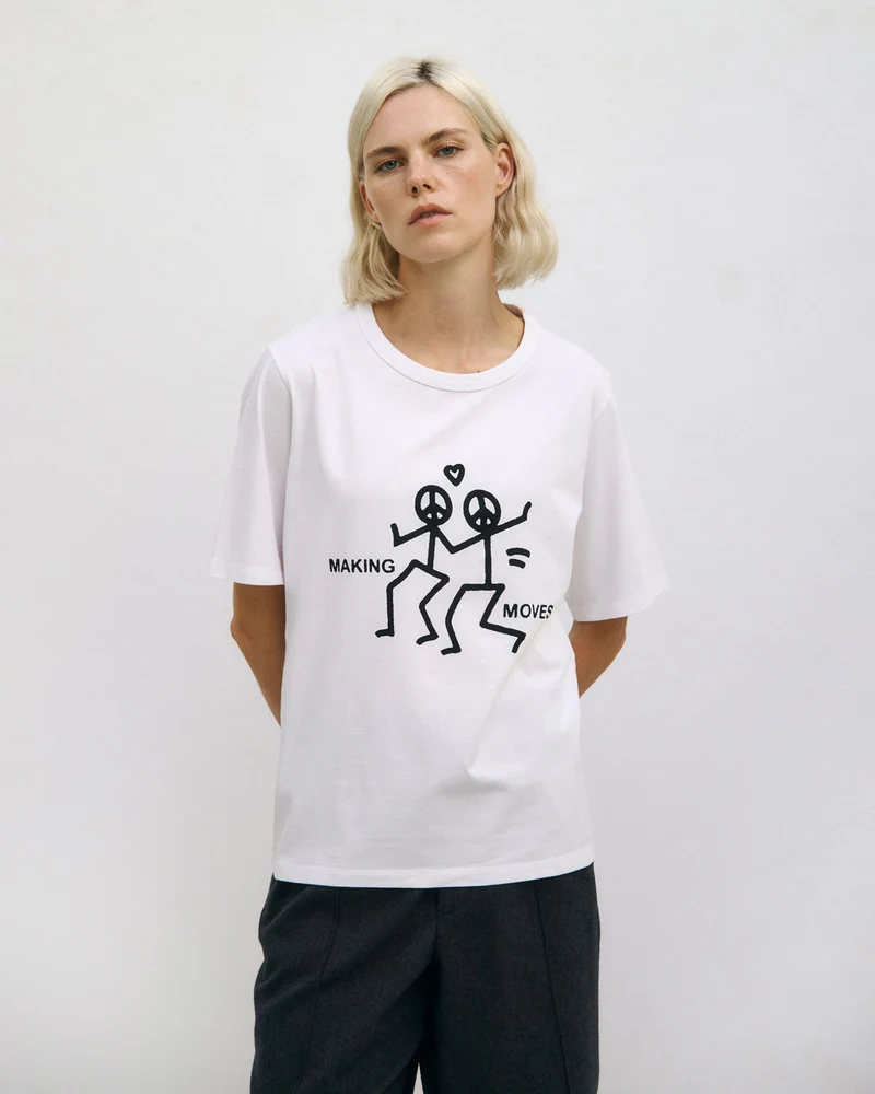 Weisses T-Shirt Making Moves aus 100% Bio-Baumwolle von Rotholz
