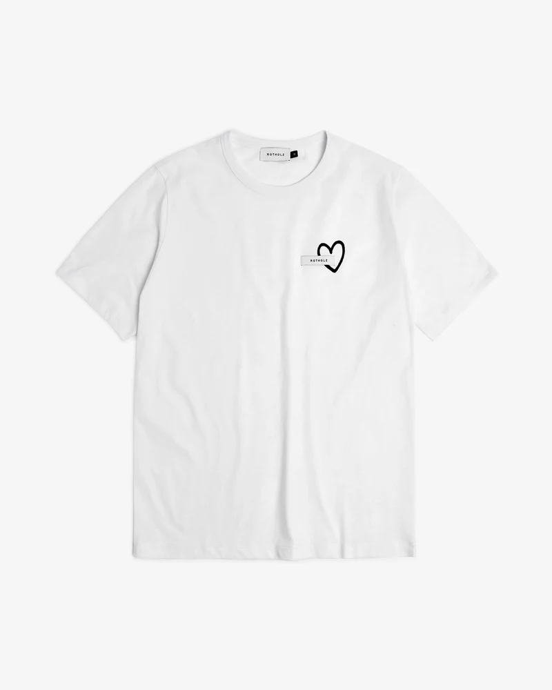 Weisses T-Shirt Affection aus 100% Bio-Baumwolle von Rotholz