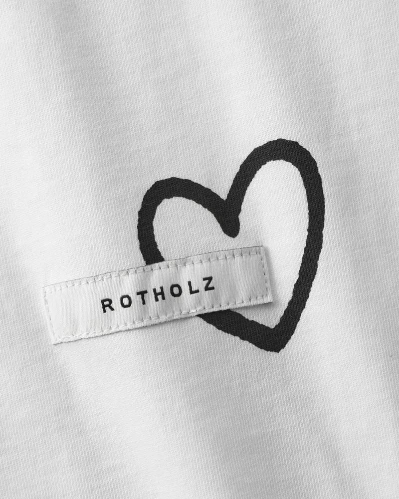 Weisses T-Shirt Affection aus 100% Bio-Baumwolle von Rotholz