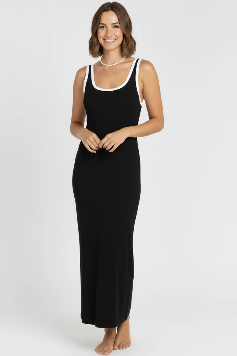 Schwarzes Kleid MIIA aus Modal von Pura Clothing