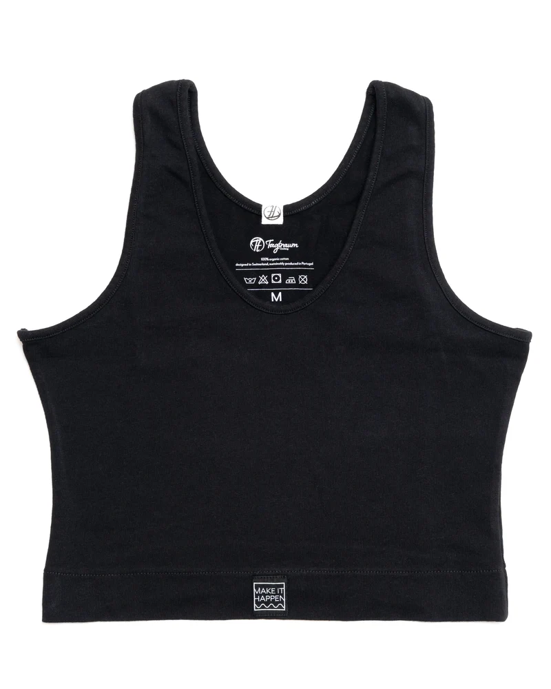 Schwarzes Top aus 100% Bio-Baumwolle von Tagtraum Clothing
