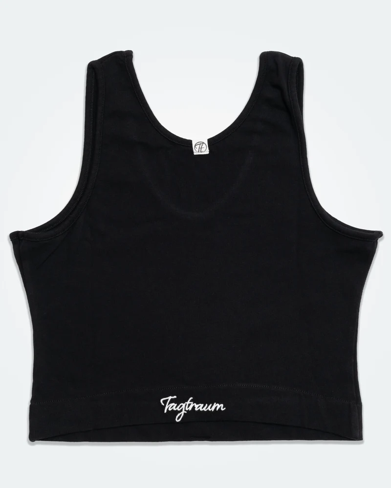 Schwarzes Top aus 100% Bio-Baumwolle von Tagtraum Clothing