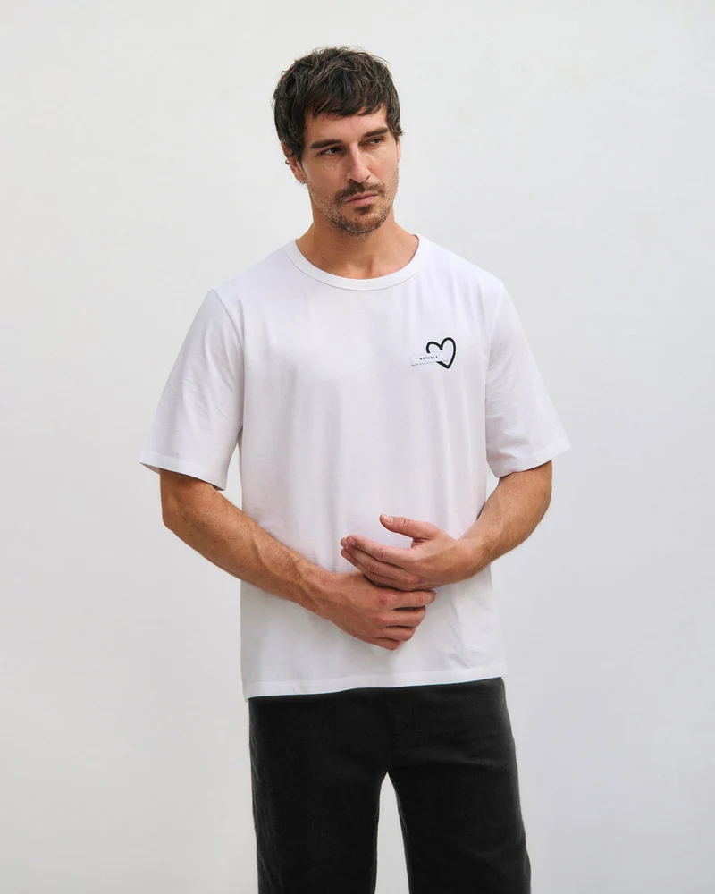 Weisses T-Shirt Affection aus 100% Bio-Baumwolle von Rotholz