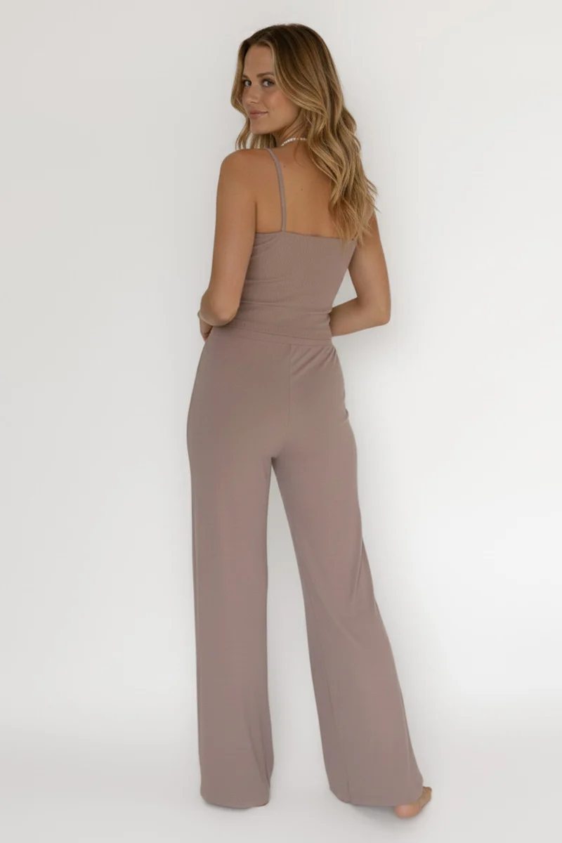 Braunes Spaghetti-Top aus Modal von Pura Clothing