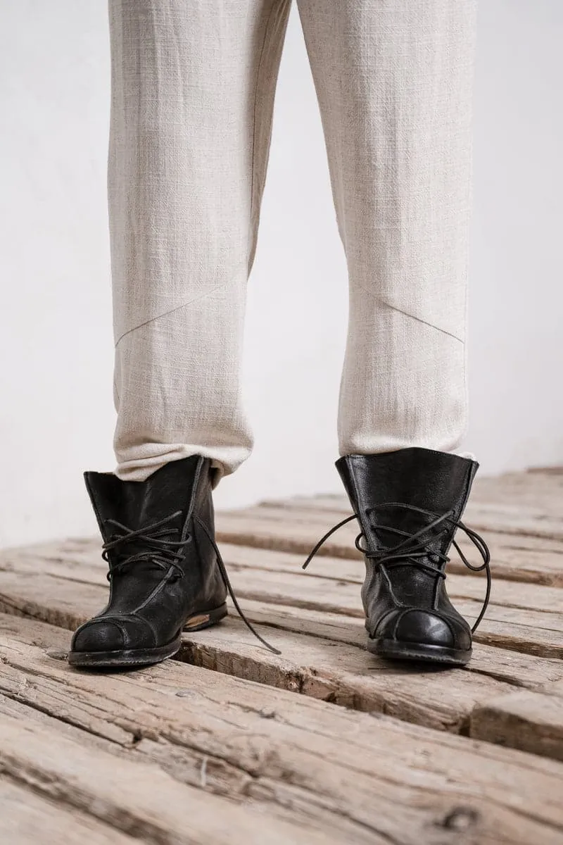 eigensinnig wien | Meinong | Herren Leinen Bundfaltenhose in beige