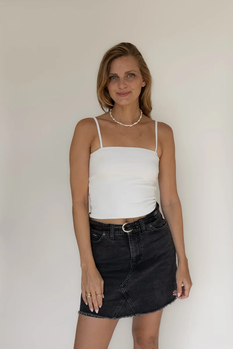 Weisses Spaghetti-Top aus Modal von Pura Clothing
