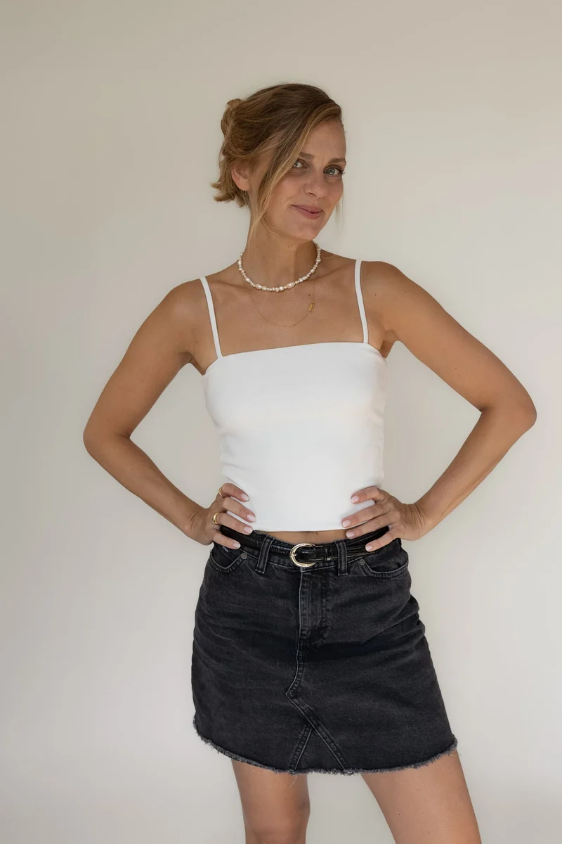 Weisses Spaghetti-Top aus Modal von Pura Clothing