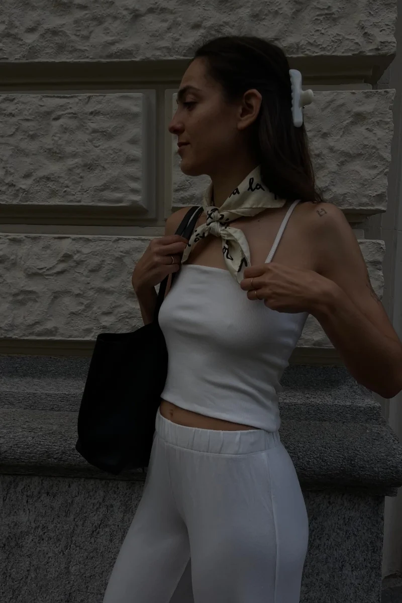 Weisses Spaghetti-Top aus Modal von Pura Clothing