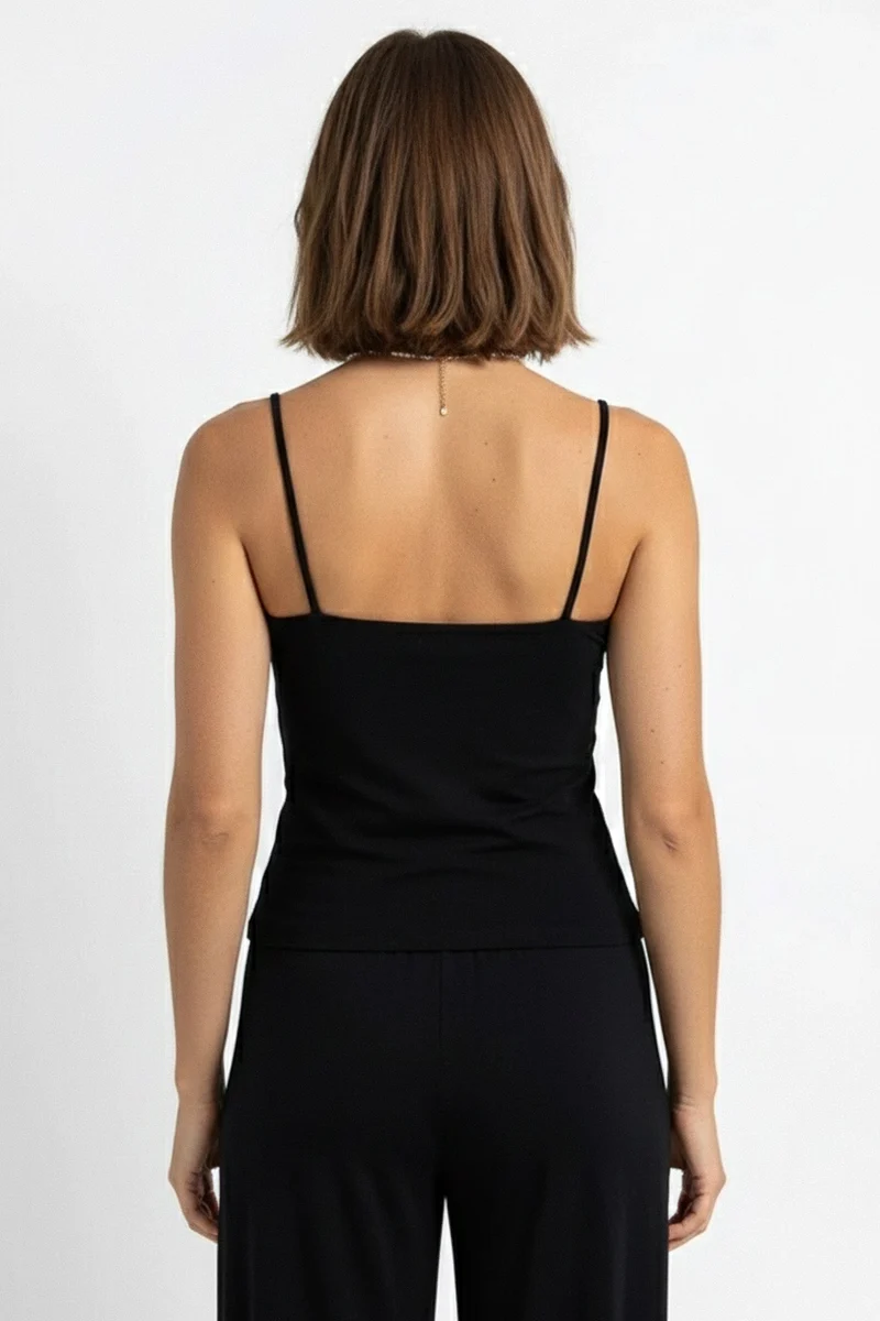 Schwarzes Spaghetti-Top aus Modal von Pura Clothing