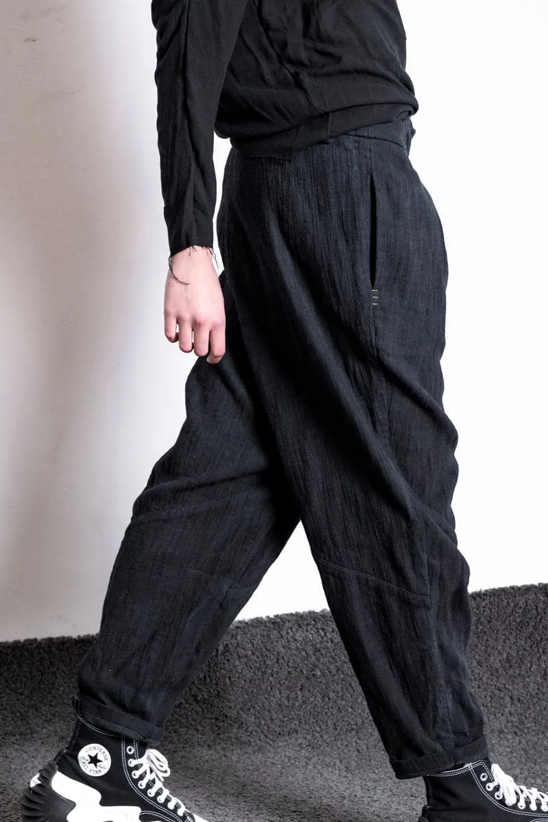 eigensinnig wien | Leontion | Baggy Hose für Damen aus Baumwolle in Marineblau