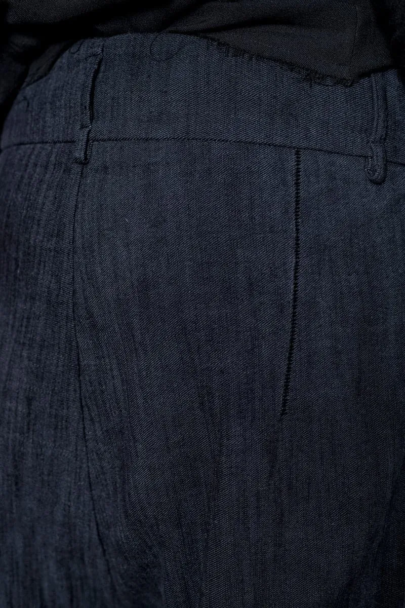 eigensinnig wien | Leontion | Baggy Hose für Damen aus Baumwolle in Marineblau