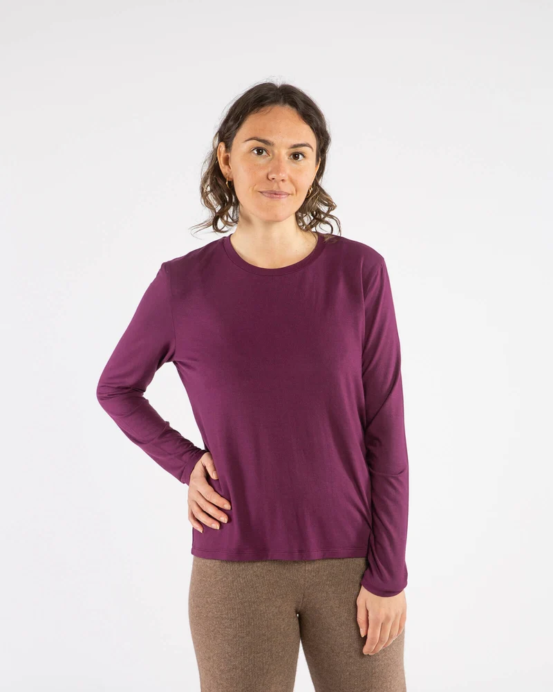 Violettes Langarmshirt aubergine aus Modal von Matona