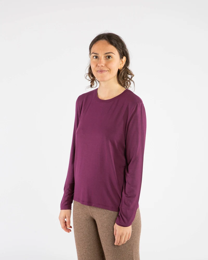 Violettes Langarmshirt aubergine aus Modal von Matona