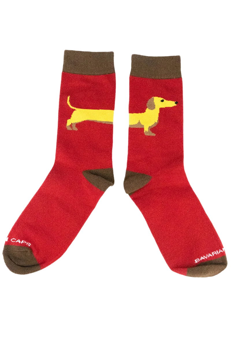 UNISEX 2 Paar Socken in Sockenbox mit Dackeln