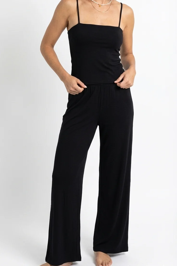 Schwarze Hose Rib aus Modal von Pura Clothing