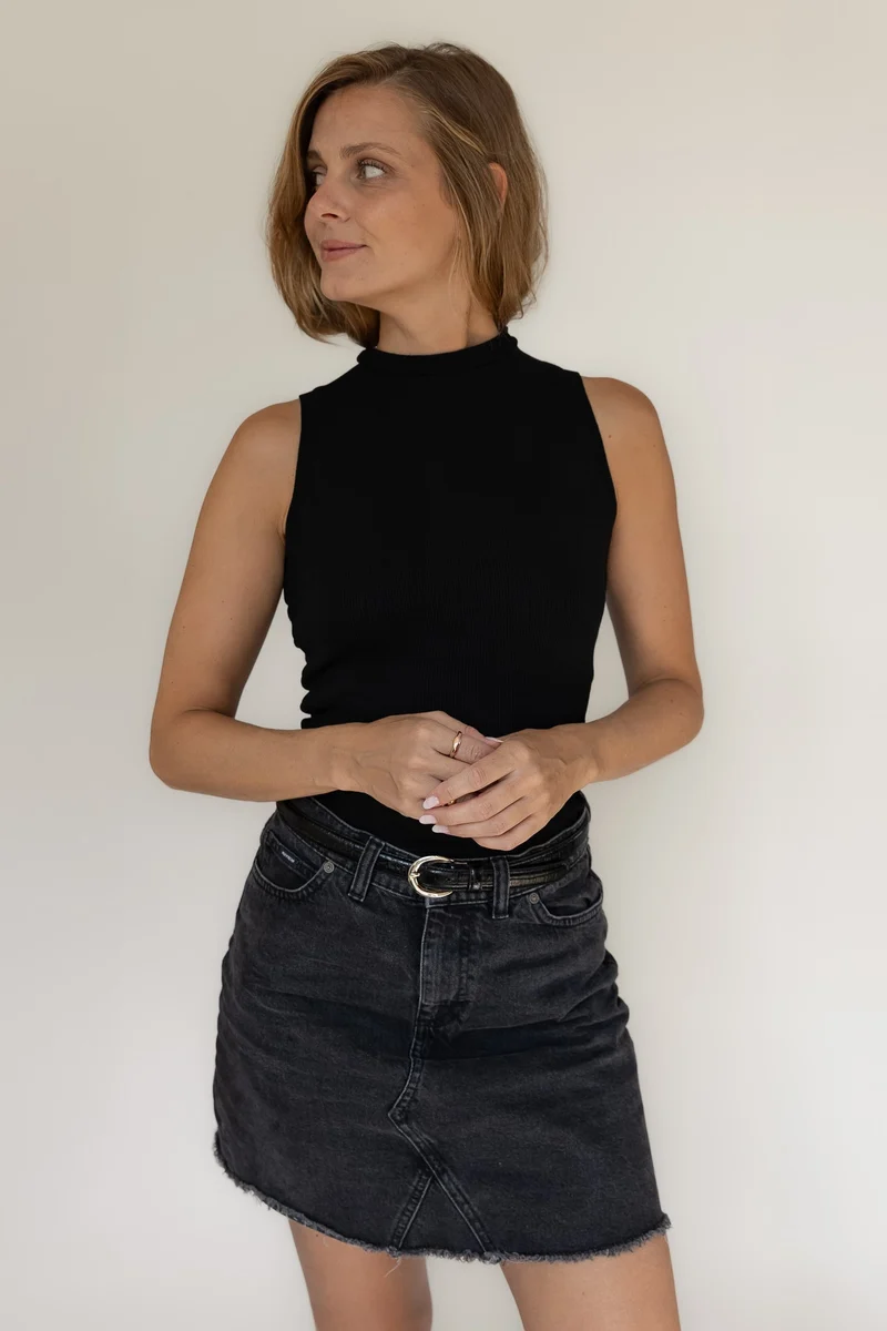 Schwarzes Top aus Modal von Pura Clothing