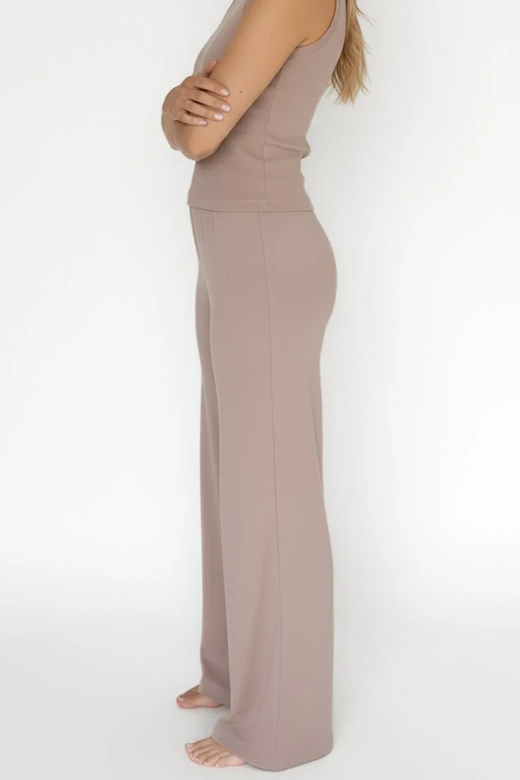 Braune Hose Rib aus Modal von Pura Clothing