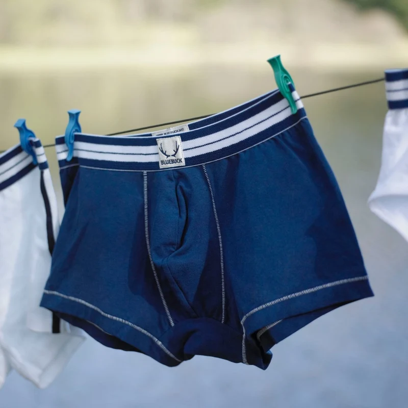 Dunkelblaue Boxershorts 3er-Pack aus Bio-Baumwolle von Bluebuck