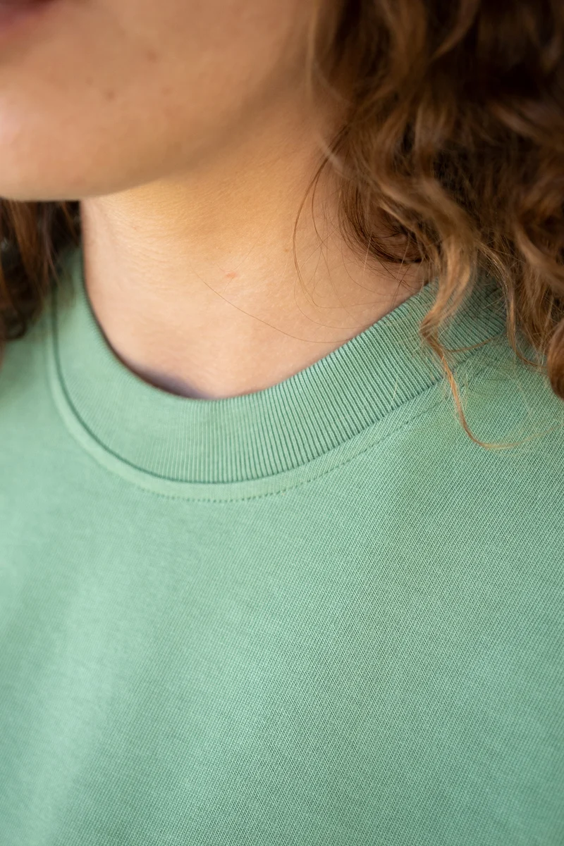 Salbeigrünes Heavy T-Shirt Jonna aus Bio-Baumwolle von Salzwasser
